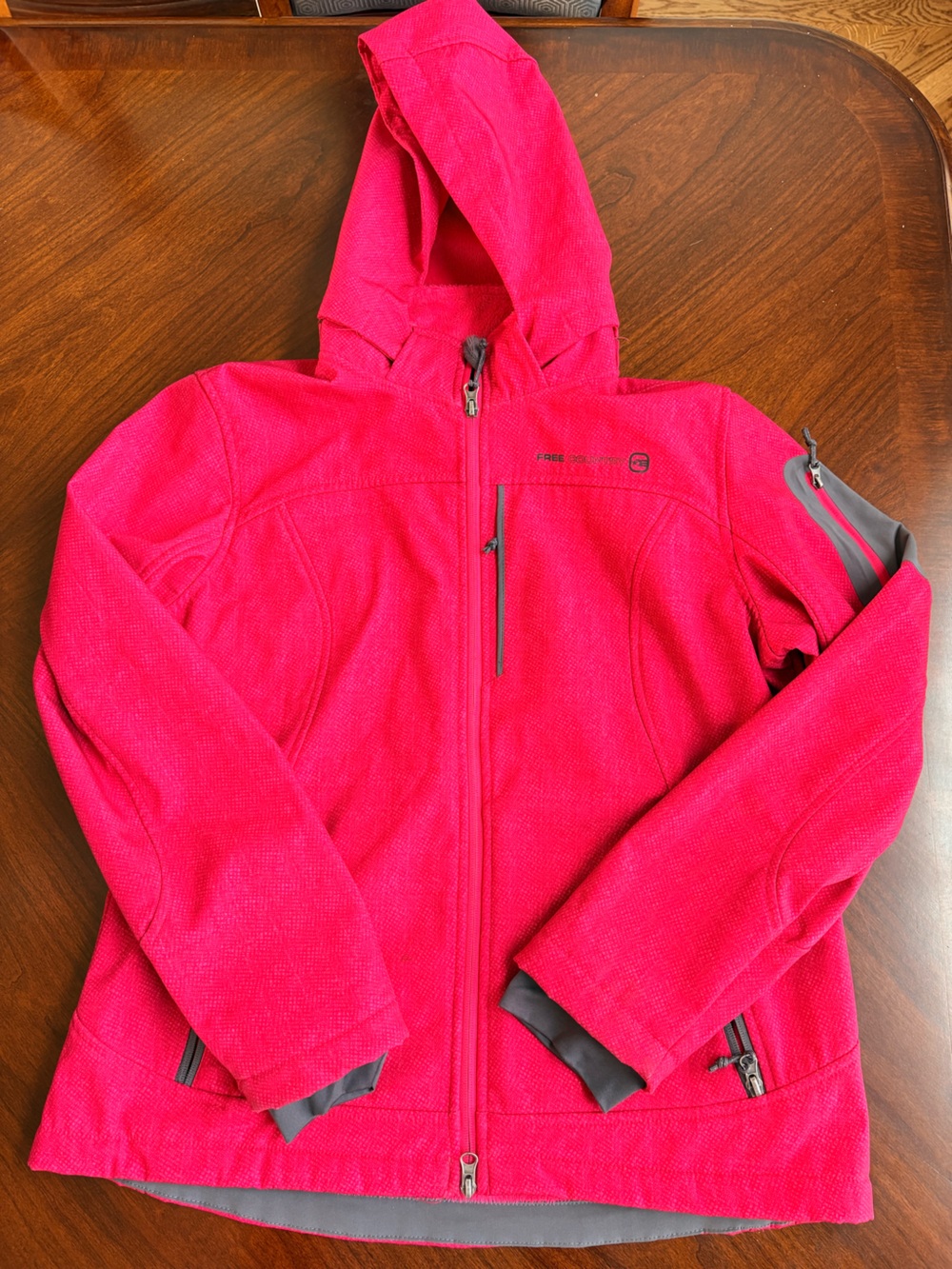 Free Country Women’s Pink Hooded Jacket Large